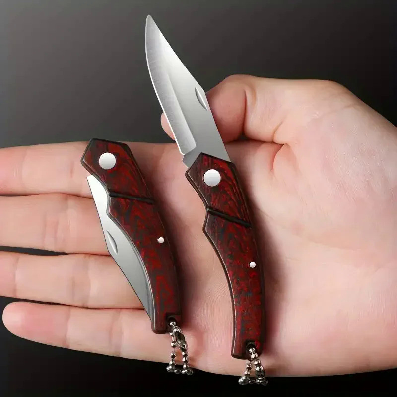 Multiple Mini Folding Knives, Multifunctional Pocket Knives with Wooden Handles, Fruit Knives, Outdo