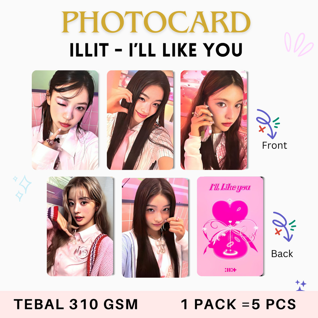 REPLIKA Photocard ILLIT ฉันชอบคุณ (CONTENTS 5 ชิ้น) unofficial photocard illit lomo card iroha wonhe