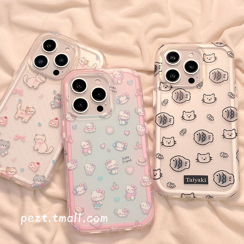 Huiwanju สาวหัวใจที่ใช้งานได้ iPhone16 เคสโทรศัพท์มือถือสไตล์ญี่ปุ่นและเกาหลี iphone15promax ใหม่ 13pro ป้องกันการตก 14ProMax ซิลิโคน 15 ผู้หญิง 14pro การ์ตูน 123