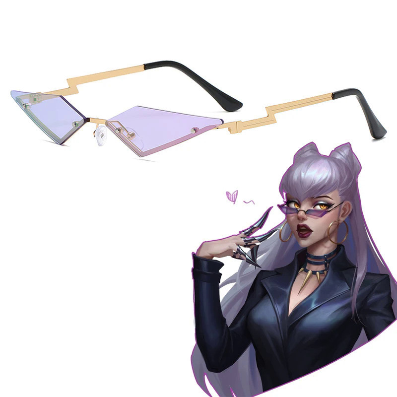 Cosplay Game LOL KDA The Baddest Evelynn Cyberpunk Rock Glasses Sunglasses Cosplay Costume Accessori