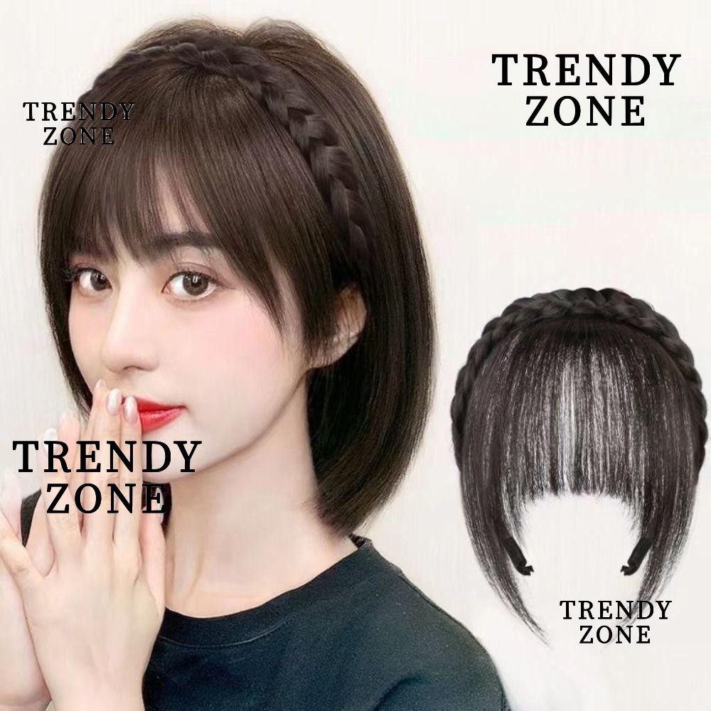 Trendyzone ที่คาดผมถัก, เข็มขัดผมวิกผมที่มองไม่เห็นสีน้ําตาล Flase ธรรมชาติ, สไตล์โบฮีเมียนสังเคราะห์ด้านยาวทรงผม Hairpieces ผู้หญิง