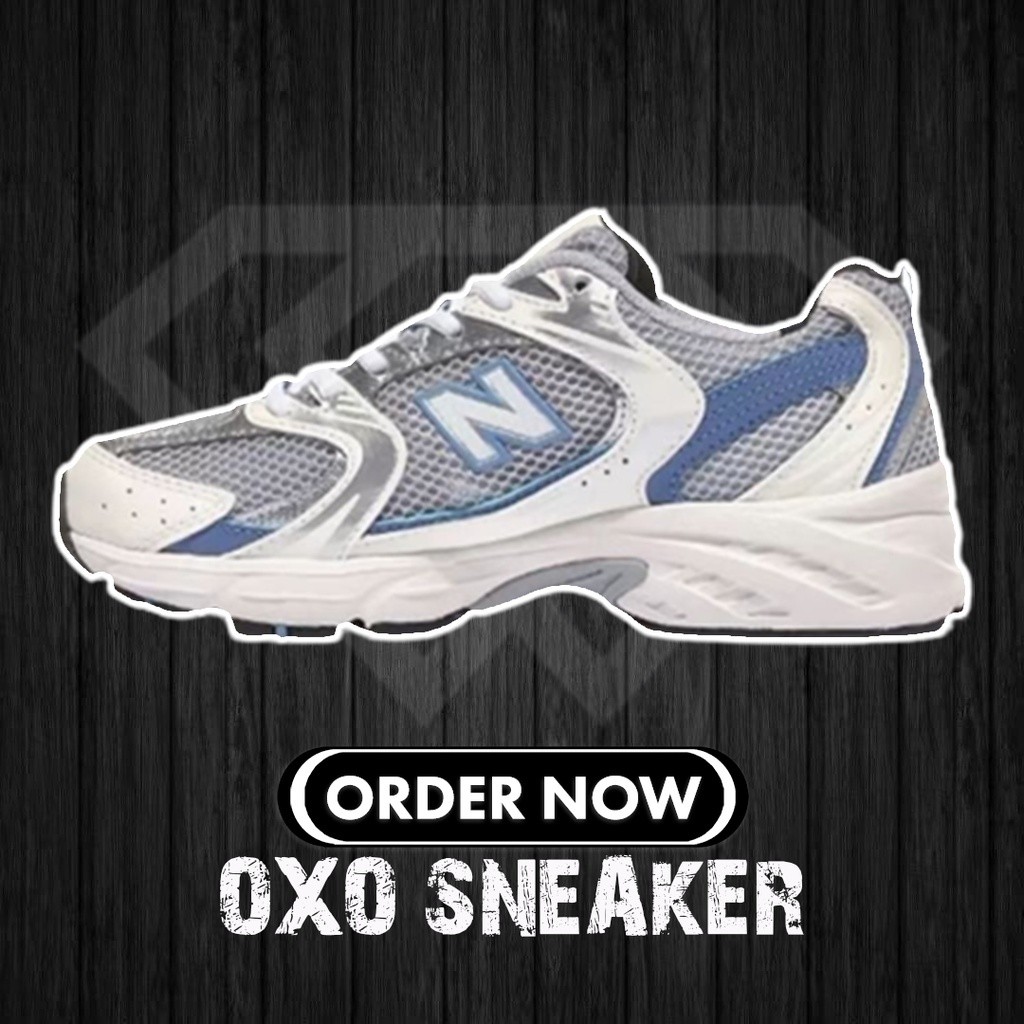 NEW BALANCE 530สีขาวสีฟ้า nb530สีฟ้า (Originals Quality 100%) mr530kc NB รองเท้าผ้าใบผู้หญิงผู้ชายรอ