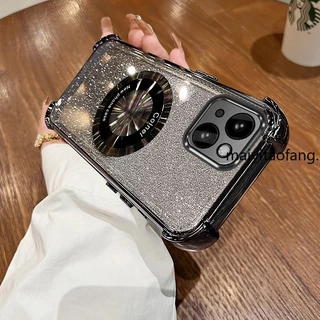 New สีcase สําหรับ iPhone 13 iPhone 13 Pro iPhone 13 Pro Max Sparkling สีชมพูสี่มุม Anti Drop เคสโทรศัพท์ความงามแม่เหล็กกันกระแทกซิลิโคน TPU Soft case