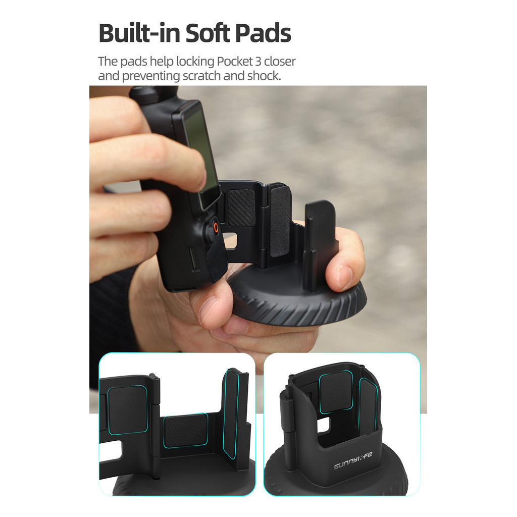 Sunnylife สำหรับ DJI Osmo pocket 3 ฐานแม่เหล็กกลางแจ้ง vlog ยืนเดสก์ท็อปฐานปล่อยอย่างรวดเร็ว