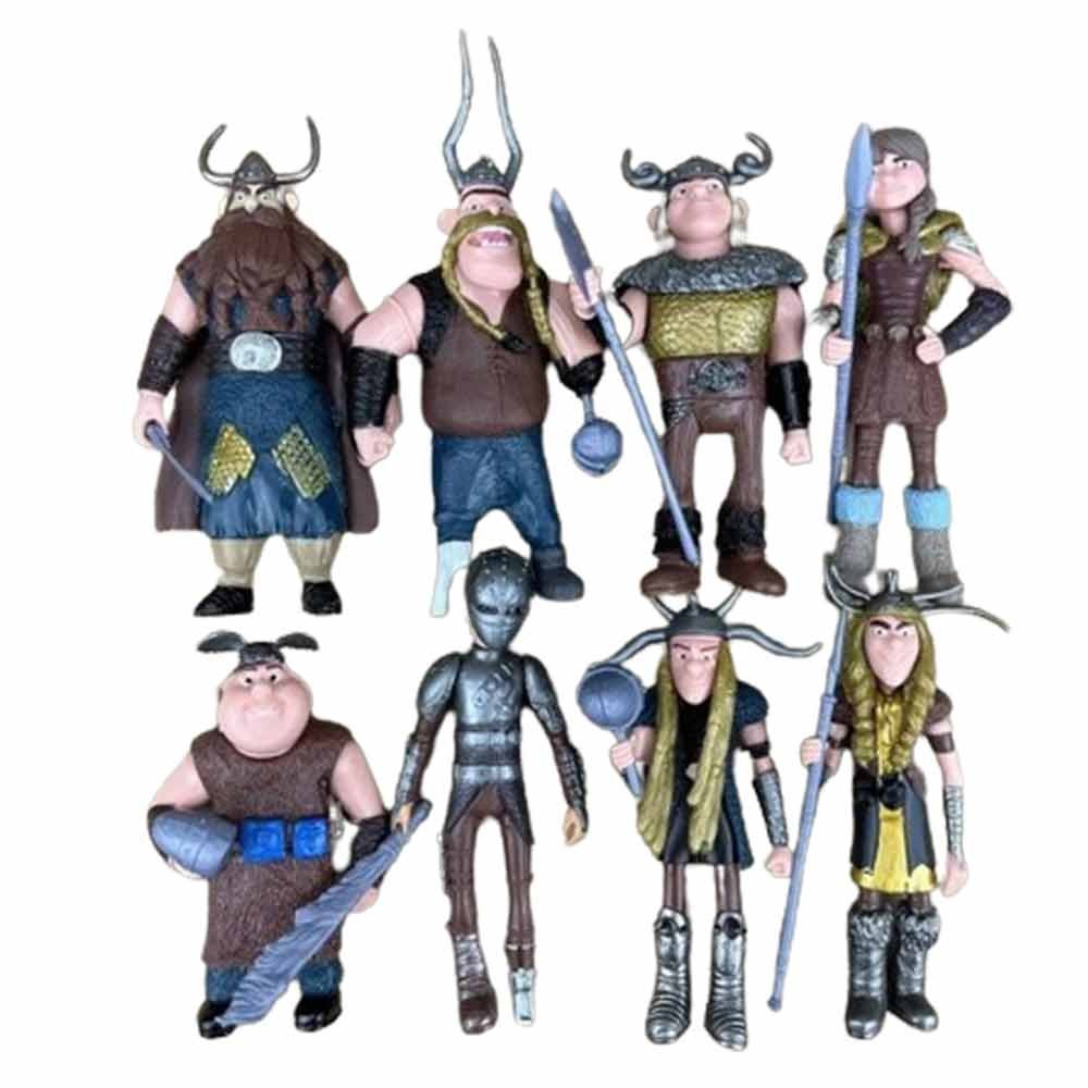 8Pcs How to Train Your Dragon Figure Hiccup Stoick Astrid Collection Toys