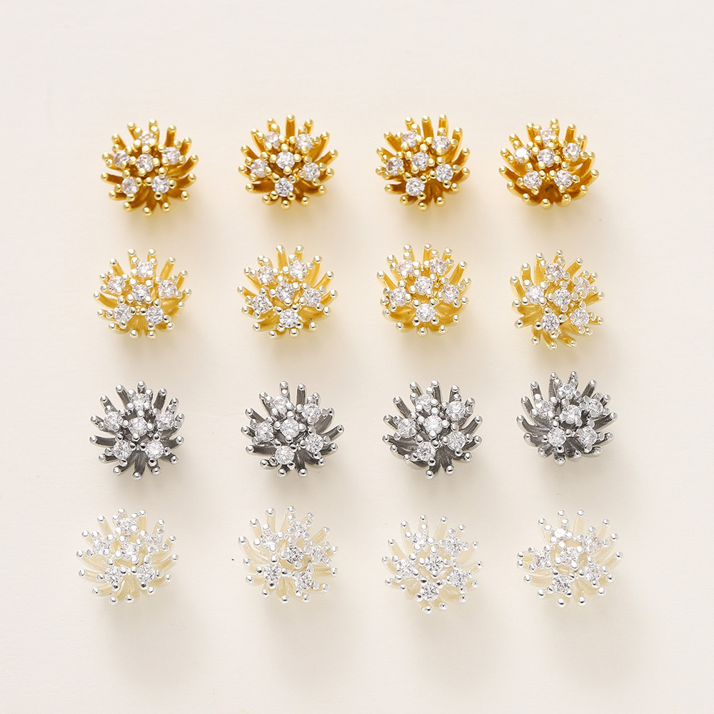 St. kunkka 1 ชิ้น 6 * 9.5 มม.สี Retention ทองแดงทองแท้พร้อม Zirconium Shower Spacer ลูกปัดสามารถใช้สําหรับ DIY สร้อยคอสร้อยข้อมือทํา