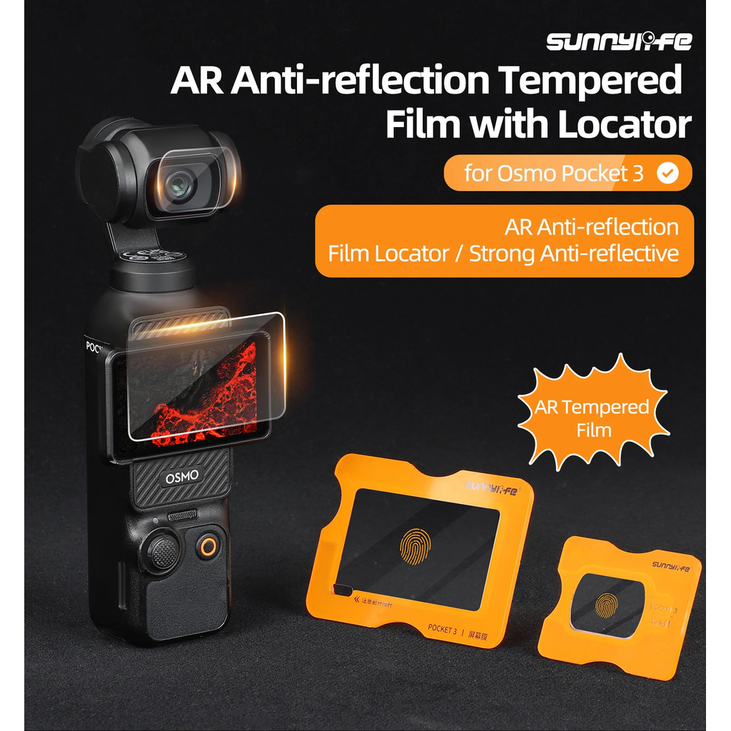 Sunnylife AR ฟิล์มนิรภัยสําหรับ DJI Osmo Pocket 3 9H เลนส์หน้าจอ Anti-scrach Flims พร้อม Locator สําหรับ DJI Osmo Pocket 3 อุปกรณ์เสริมสําหรับกล้อง