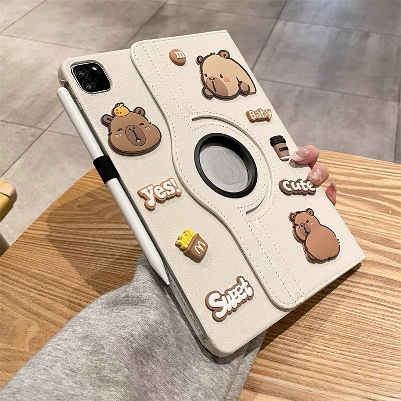 360.เคสฝาพับ หมุนได้ 360° เคส สําหรับ Samsung Tab A7 lite/Tab S6 lite/Tab A9 Plus/Tab S9 FE S9FE S7 S8 เคสหนัง ลายการ์