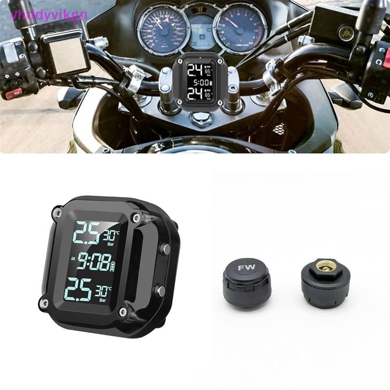 Vhdd M5 รถจักรยานยนต์ TPMS ไร้สายรถจักรยานยนต์ Tyre ความดันการตรวจสอบระบบ 2 เซ็นเซอร์ภายนอก 5 วิธีปลุก TH