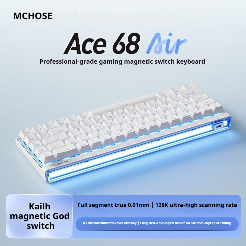 MCHOSE Ace68 Air Magnetic Switch คีย์บอร์ดแบบมีสายที่กําหนดเอง Latency ต่ําสําหรับเกม Esports