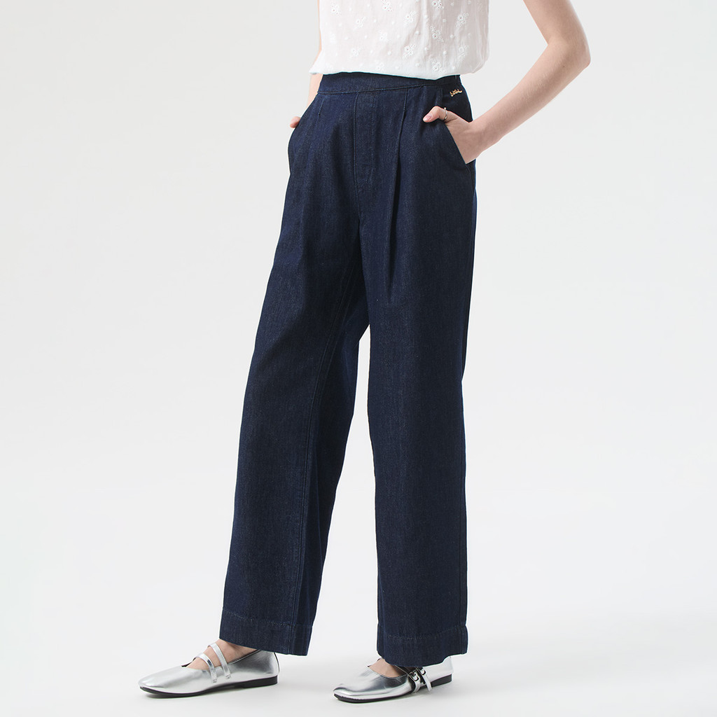 EP กางเกงขายาว ทรงขาตรง ผู้หญิง สีน้ำเงิน | Straight Leg Denim Trousers | 05044