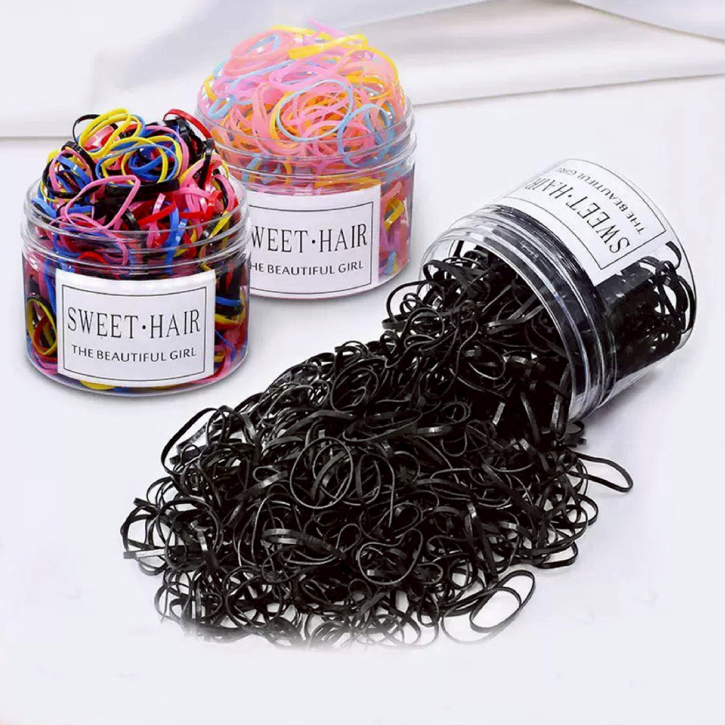 MUSI.HOME【 ราคาถูก】หนังยางมันผม หนังยางเกล้าผม ยืดหยุ่นสูง ขนาดเล็ก สีมาการอง สไตล์เกาหลี YS02