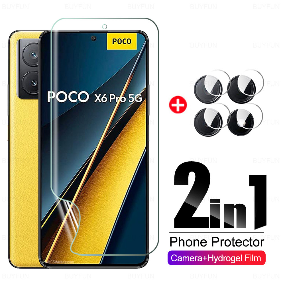 2in1 Soft Hydrogel ฟิล์มสําหรับ Xiaomi Poco X6 Pro กล้องกระจกป้องกันหน้าจอ Poco F7 Ultra F7Pro Poco 