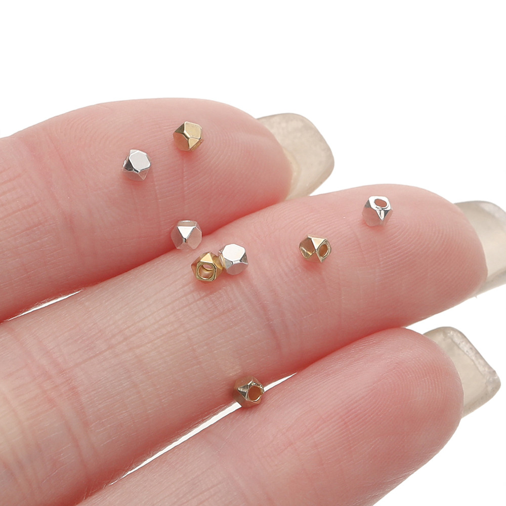 St.kunkka 20ชิ้น 2*2mm 18Kทองแดงบริสุทธิ์ไม่จางหายไปมลูกปัด ตัวเว้นวรรค ลูกปัดสามารถใช้สําหรับ ทําเอง สร้อยคอสร้อยข้อมือทํา — صورة 8