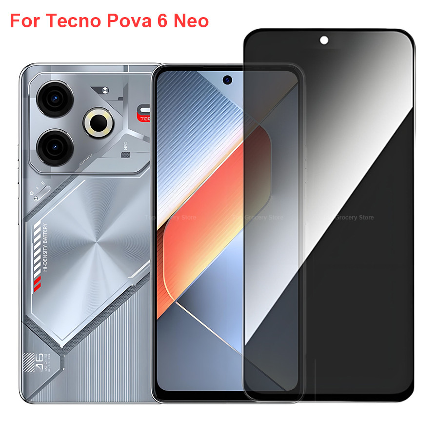 กระจกนิรภัยสําหรับ Tecno Pova 6 Neo Anti-peeping ความเป็นส่วนตัวป้องกันหน้าจอสําหรับ Tecno Pova6 Neo