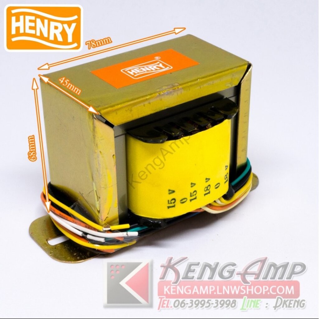 (1ลูก) [TRF] หม้อแปลงไฟฟ้า AC 12Vx2 3000mA ยี่ห้อ HENRY