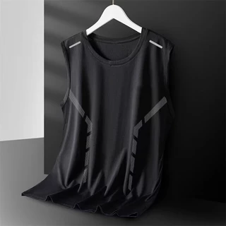 ฤดูร้อนตาข่ายแขนกุดเสื้อยืด Cool Breathable Quick-Drying เสื้อกั๊กผู้ชายสไตล์บางวิ่งออกกําลังกายกีฬาแฟชั่น All-Match