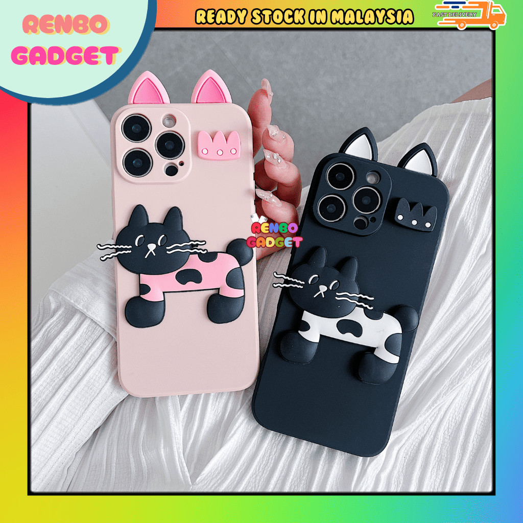 Samsung A02 A02s A03 A03s A04s A05 A05s A06 A12 A13 A14 A15 A16 A23 3D crown cat ear matte tpu soft 