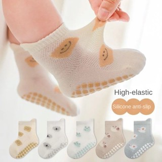 5 คู่ลายการ์ตูนน่ารักเด็กถุงเท้ากันลื่นฤดูร้อนตาข่ายถุงเท้าพ…