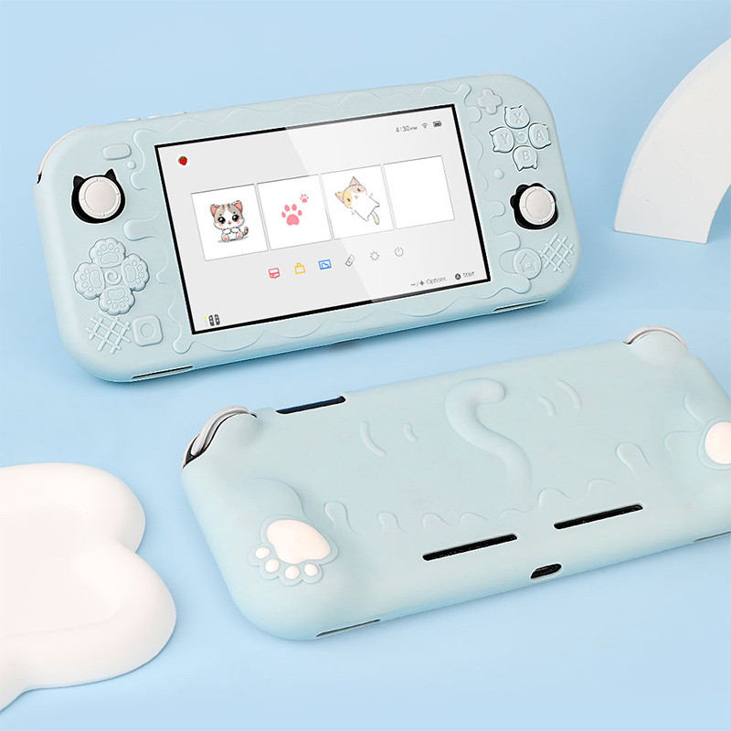 การ์ตูนน่ารัก Nintendo Switch Lite เคสป้องกัน Cat Paw ปลอกซิลิโคนแบบบูรณาการ Soft Shell เปลือกห่ออย่างเต็มที่