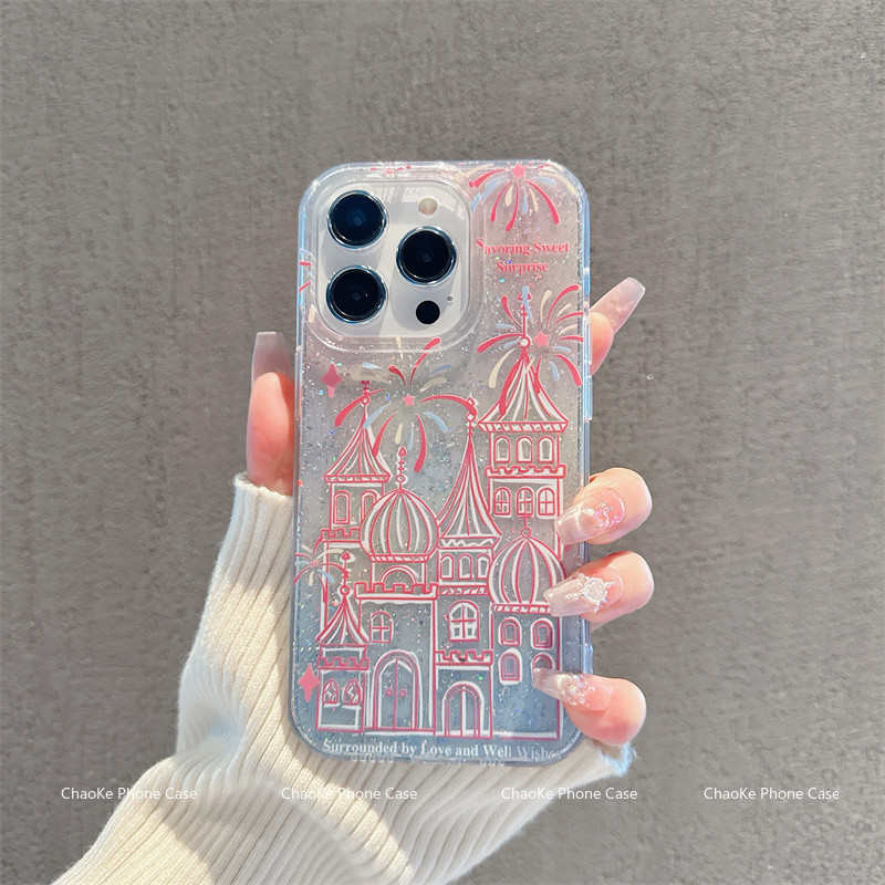 สำหรับ เคสไอโฟน11 ไอโฟน 13 ไอโฟน 16 pro max ไอโฟน15 ไอโฟน16 ไอโฟน 12 เคสโทรศัพท์กลิตเตอร์ใส DLSFK004