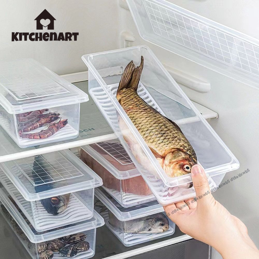 COD กล่องถนอมอาหาร มีแผ่นตะแกรงพลาสติก คงความสดใหม่ของอาหาร กล่องเก็บอาหารในตู้เย็น