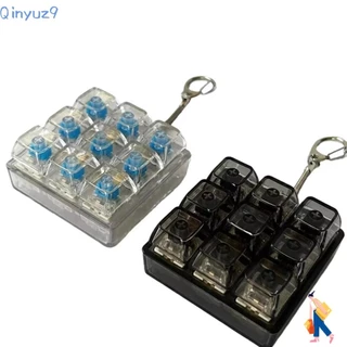 QINYUZ9 คีย์บอร์ดนิ้ว, 3/4/9 คีย์ Keycap Fidget พวงกุญแจ, ปุ่มคีย์ผ่อนคลาย Pass The Time Gadget Decompression ของเล่นผู้ใหญ่