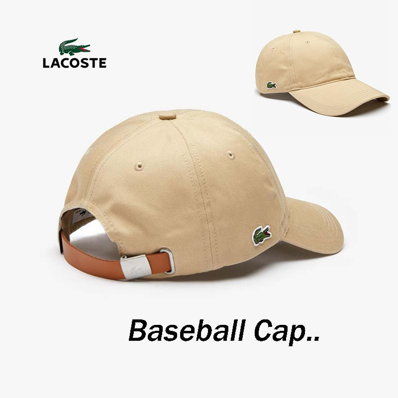 LACOSTE ลาคอสท์ หมวกเบสบอล ถนน หมวกแฟชั่น หมวกปรับได้ หมวกแก๊ปลําลอง
