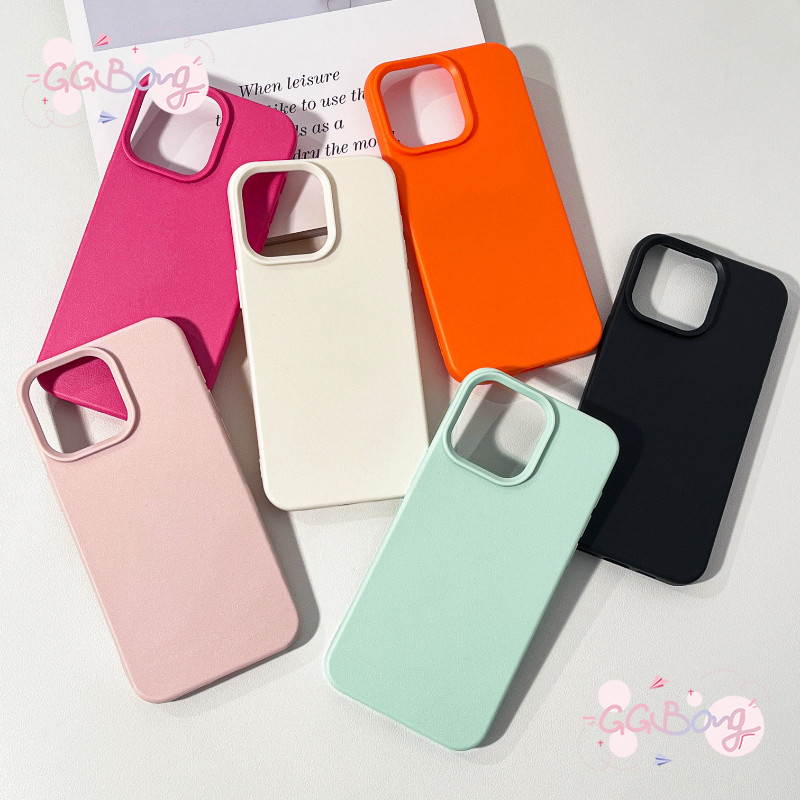 วินเทจเรียบง่ายสีทึบลวดลายหนังกันกระแทกปกหลัง เคสไอโฟน 16 สำหรับ 16 7 11 12 13 14 Pro Max XS XR X Max 7 15 14 8 Plus SE