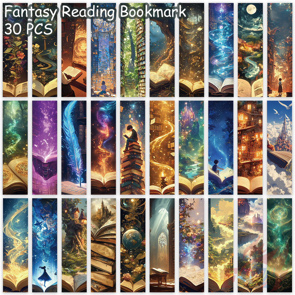 30ชิ้น/เซ็ต※แฟนตาซีอ่านหนังสือที่คั่น※แฟชั่นหนังสือเครื่องหมายหน้าเครื่องเขียนโรงเรียนอุปกรณ์สํานักงาน
