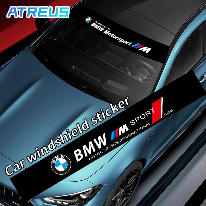 BMW รถด้านหน้ากระจกสติกเกอร์สติกเกอร์กระจกรถยนต์ด้านหน้าหน้าต่าง Decal สติกเกอร์อุปกรณ์ตกแต่งสําหรับ BMW E36 E46 E30 E90 F10 F30 E39 E60 X1 E84 F48 F25 X3 E83 X5 F15 X7