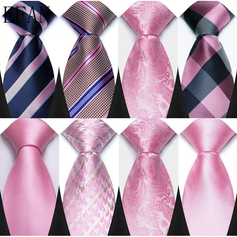 หรูหรา 8 ซม.สีชมพูลาย Paisley ดอกไม้ลายสก๊อต Polka Dots Ties สําหรับ Man เจ้าบ่าว Jacquard ทอคอ Tie สําหรับธุรกิจงานแต่งงานเนคไท