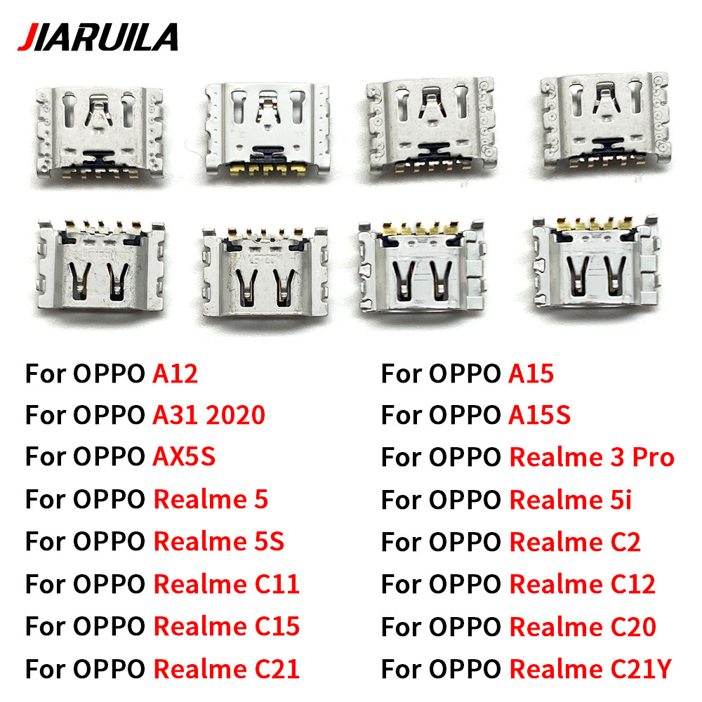 10-50 ชิ้น พอร์ตเชื่อมต่อแท่นชาร์จ USB สำหรับ Oppo A12 A15 A31 2020 A1k / สำหรับ Oppo A5s / สำหรับ Oppo Realme 3 3 Pro