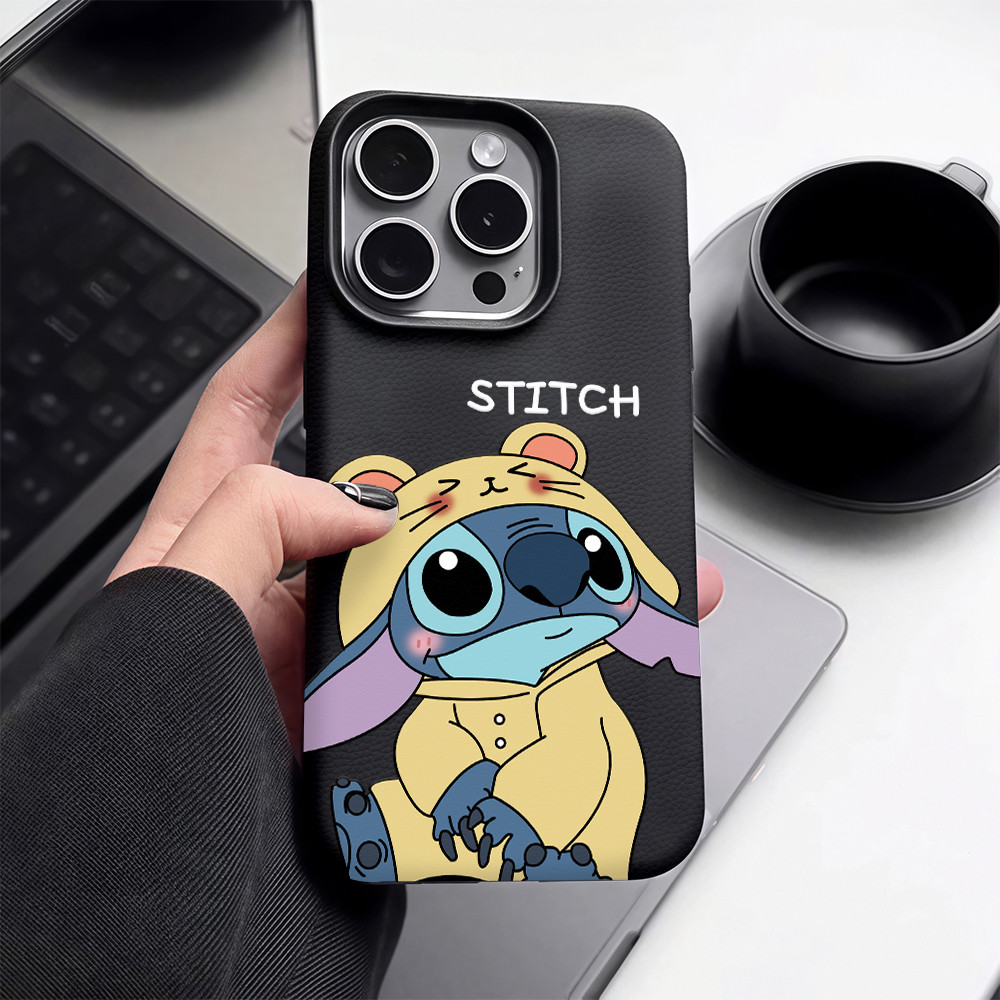 COD-ในไทย เคสแฟชั่น ชุดนอนหนูน่ารัก สําหรับ iPhone 8 X 11 12 13 14 15 TPU เคสโทรศัพท์พื้นผิวลิ้นจี่ กันกระแทก Unisex