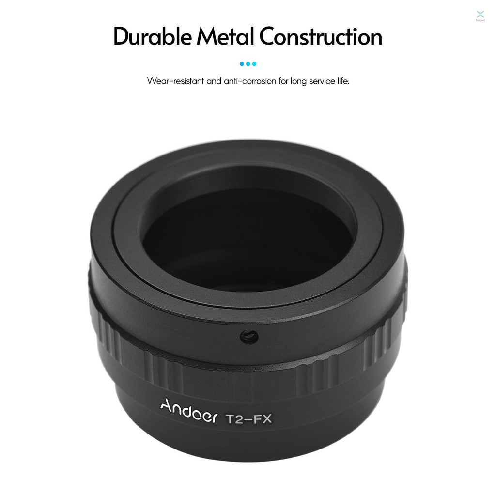 Andoer T2-FX โลหะเลนส์อะแดปเตอร์แหวน T/T2 Mount เลนส์อะแดปเตอร์สําหรับ Fujifilm X-T1/X-A1/X-E2/X-M1/X-E1 X-Mount กล้อง