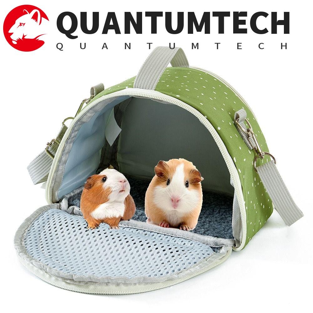 QUANTUMTECH กระเป๋าใส่สัตว์ขนาดเล็กแบบพกพา,ระบายอากาศได้สบายกระเป๋าเดินทางหนูแฮมสเตอร์,น้ําหนักเบาสายสะพายไหล่ปรับได้พร้อมที่จับพับกระเป๋าใส่สัตว์เลี้ยงกระต่าย