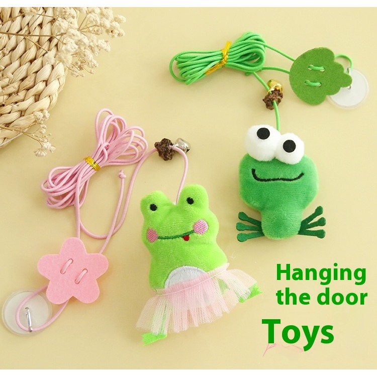 ใหม่ของเล่นแมวตัวเองผ่อนคลายเครื่องมือแกว่งแกว่งแกว่งแขวนประตูของเล่นแมวกบของเล่นแมวแขวนกัดทนแมวผลิตภัณฑ์