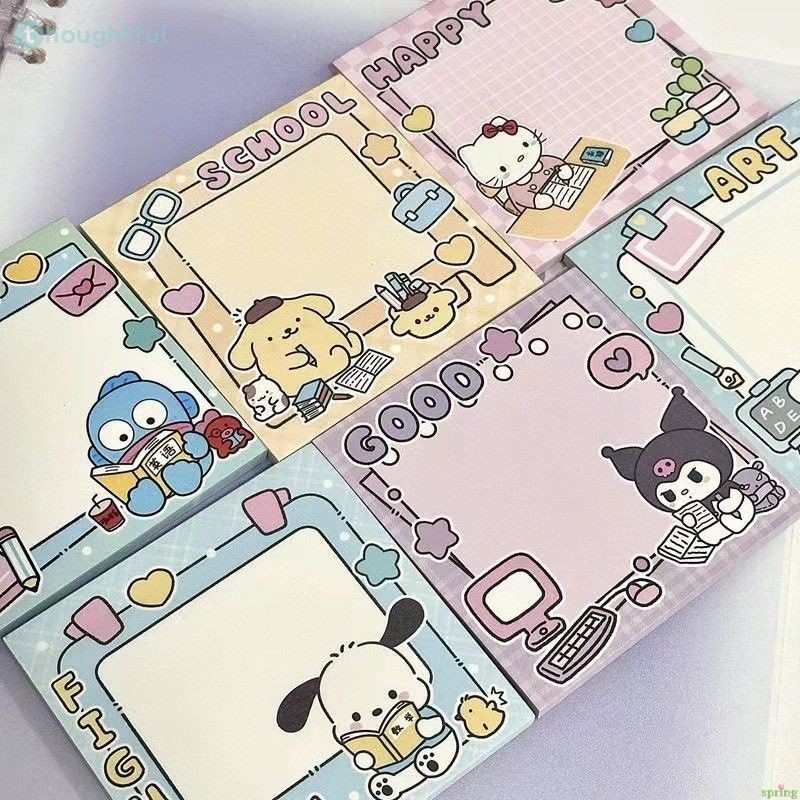 Kawaii Sanrio การ์ตูนน่ารักเด็กผู้หญิง นักเรียน Sticky Notes นักเรียนใช้ Sticky Notes เพื่อจดบันทึก บันทึกข้อความ บันทึกสำนักงาน TH