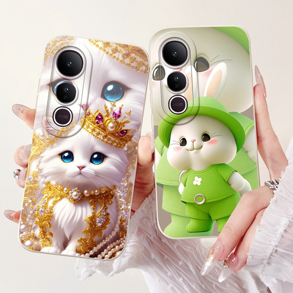 น่ารักการ์ตูนสําหรับ Vivo V50 5G V2427 / V50 Lite 5G V2440 กรณี Soft Jelly ซิลิโคนกระต่าย Love Heart