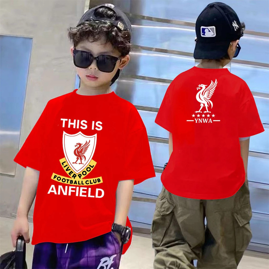 TinyJoy เสื้อยืด kids คอกลม แขนสั้น'THIS IS ANFIELD'tshirt cotton แฟชั่น สไตล์เกาหลี เสื้อผ้าเด็ก boy โคตรนุ่ม