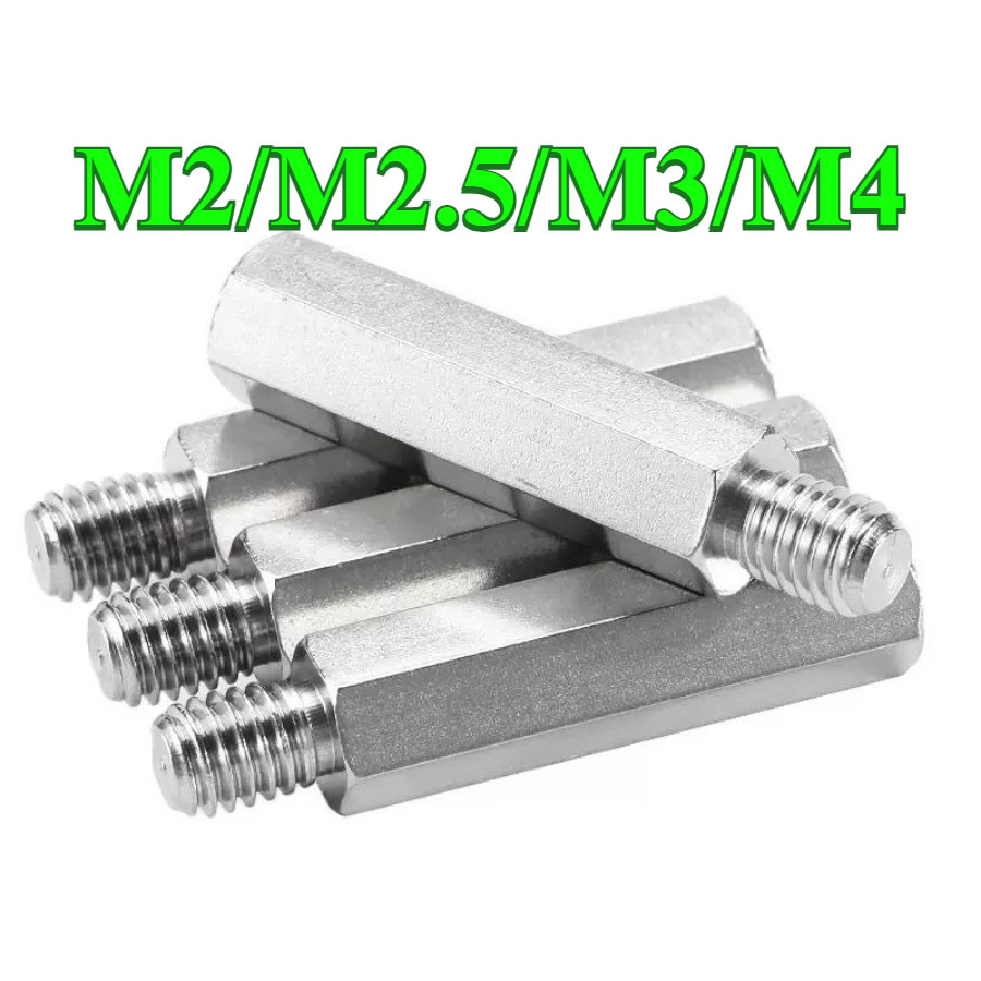 304 สแตนเลสหัวเดียวคอลัมน์หกเหลี่ยม,คอลัมน์แยกเมนบอร์ด M2/M2.5/M3/M4 (-PW-GL-TH)