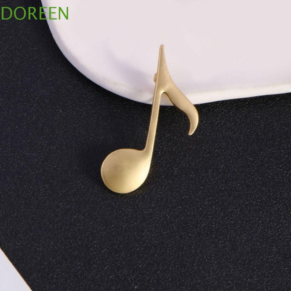 Doreen Eighth Note Pin, เครื่องดนตรี Music Note Treble Clef Pins, ประณีตโลหะผสมเครื่องประดับทอง G Clef เข็มกลัดของขวัญ