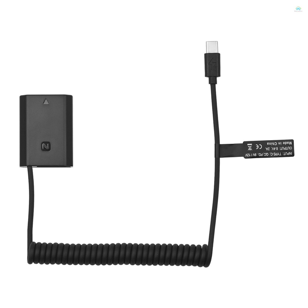 Yb2 อะแดปเตอร์ Andoer NP-FZ100 Dummy แบตเตอรี่ USB-C Coupler อะแดปเตอร์ USB Type-C ฤดูใบไม้ผลิสายไฟส