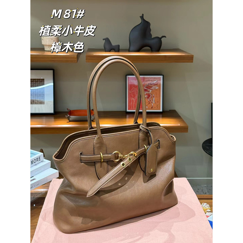High-end ผักฟอก Cowhide แฟชั่นขนาดใหญ่ความจุกระเป๋าแฟชั่น Commuter กระเป๋า 2024 สไตล์ใหม่แบบพกพา Shou