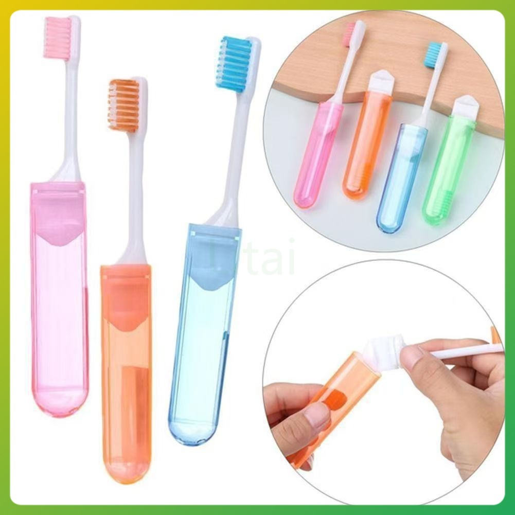 litai แปรงสีฟันขนนุ่มแบบพับได้ช่วยประหยัดพื้นที่และเหมาะสำหรับการเดินทางท่องเที่ยวและการตั้งแคมป์