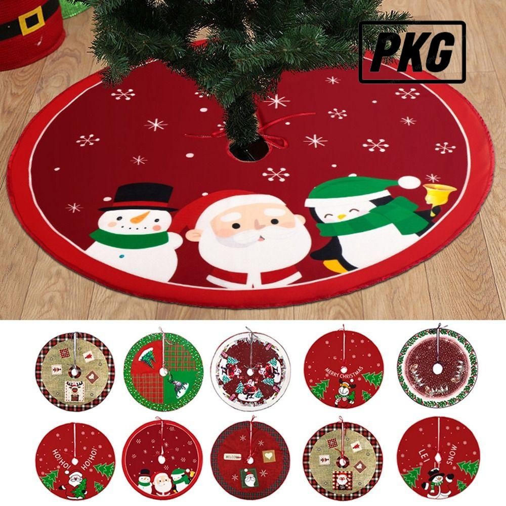 Repkg กระโปรงต้นคริสต์มาส, ตกแต่งงานปาร์ตี้ Snowman Santa Elk พรมพรมปูพื้น, Merry Christmas Home Supplies อุปกรณ์ต้นไม้ผ้าห่มกลางแจ้งคริสต์มาส