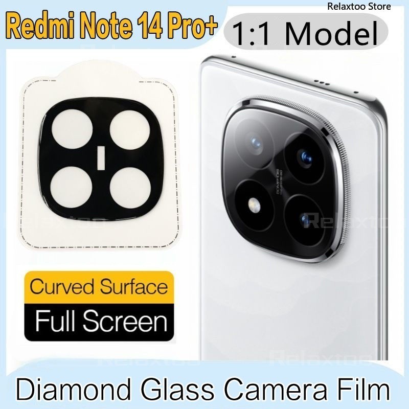 Redmi Note14 5G Curved Camera Tempered Glass Protection Film For Xiaomi Redmi Note 14 Pro Plus Pro+ 14Pro+ Note14Pro+ 4G 5G 3D Full Cover Camera Screen Protector Glass Back Lens Phone Film