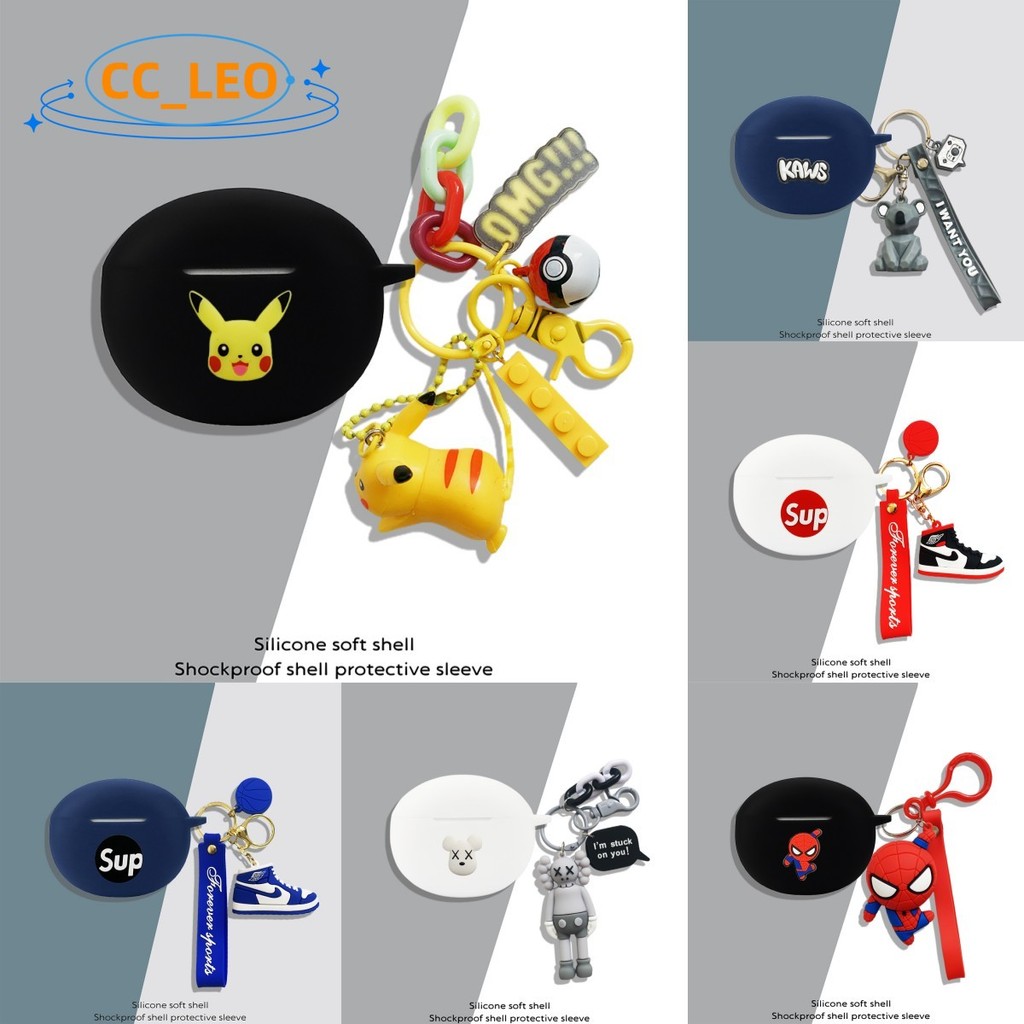 For OPPO Enco Air4 Case Cute Mario Keychain Pendant OPPO Enco Air4 Silicone Soft Case OPPO Enco Air4