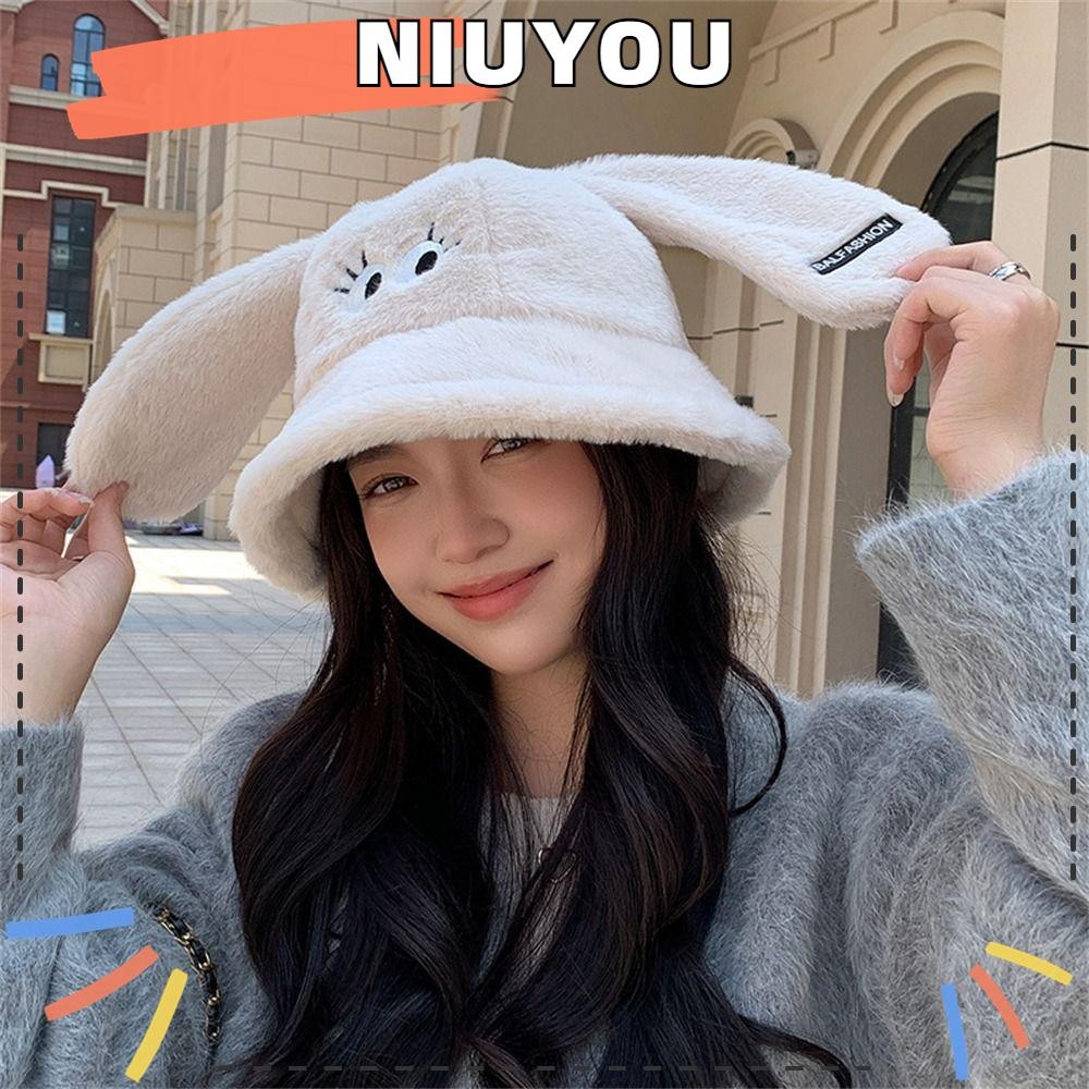 ไนยูยู หมวกอ่าง,เก็บตุ๊กตาอบอุ่นหมวกถัง,แฟชั่นหมวกชาวประมงหนาสําหรับฤดูหนาวกลางแจ้ง