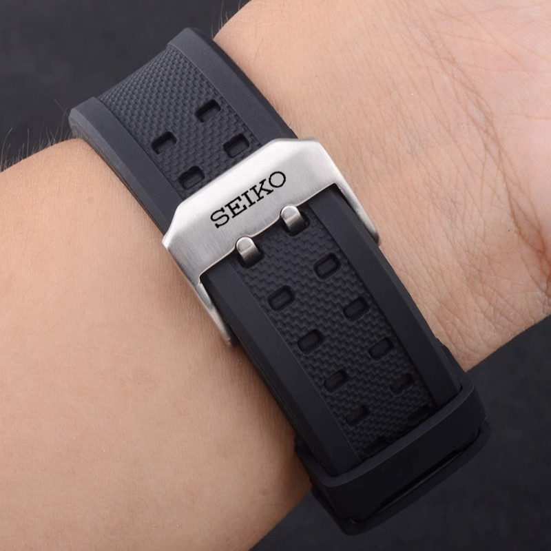 19/20/21/22/24 มม.ซิลิโคนสําหรับ Seiko No.5 SRP601J1 PROSPEX Series SRP777J1 ยางกันน้ํานาฬิกาสร้อยข้
